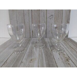 Anchor Hocking Bubble Foot Cordial Juice Glasses 4 1/2" Stemmed Set of 3